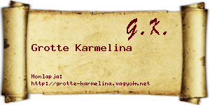 Grotte Karmelina névjegykártya
